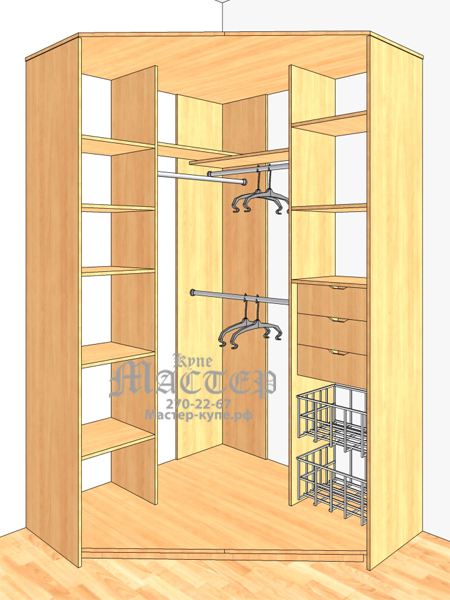 Угловой шкаф купе 110х110